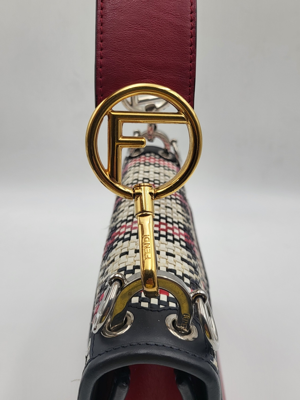 Fendi Kan I Woven Medium Baguette Shoulder Crossbody Bag. Auth w/COA.. - Picture 5 of 16